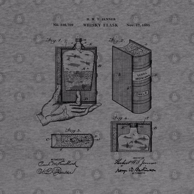 Patent Art - Whiskey Flask From 1885 by MadebyDesign